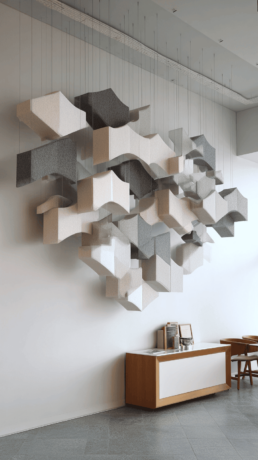 Concept di pannelli acustici per un ristorante in stile bistrot