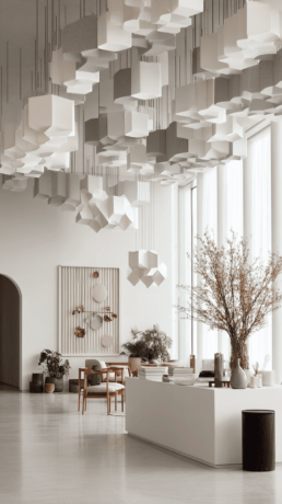 Pannelli fonoassorbenti installati in un ristorante